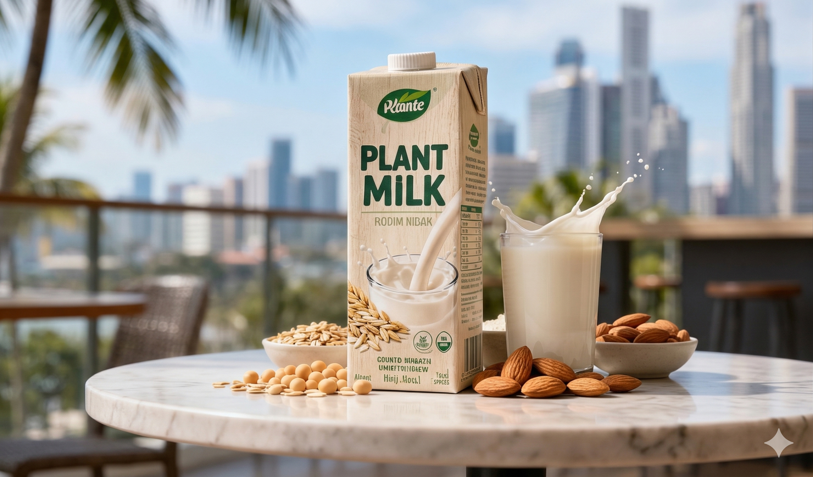 Sustainable packaging solution for plant-based beverage, good for you, and also for the environment